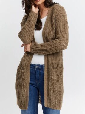 FRANSA Wool Alpaca Chunky Cardigan Cozy Minimalist Cottagecore